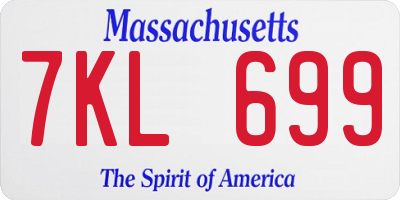MA license plate 7KL699