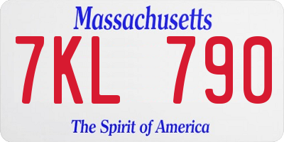 MA license plate 7KL790