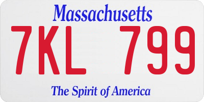 MA license plate 7KL799
