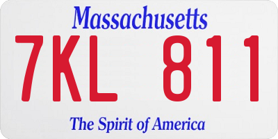 MA license plate 7KL811