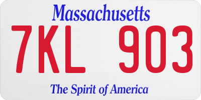 MA license plate 7KL903