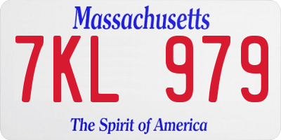MA license plate 7KL979