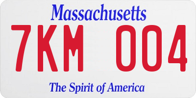 MA license plate 7KM004
