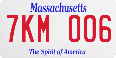 MA license plate 7KM006