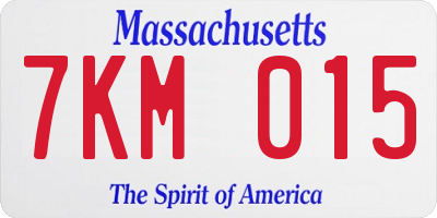 MA license plate 7KM015
