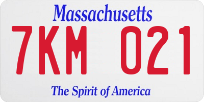 MA license plate 7KM021