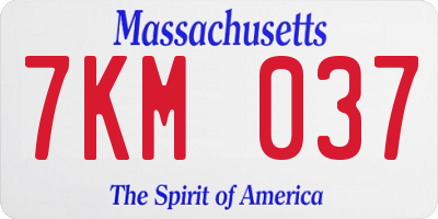 MA license plate 7KM037