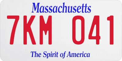 MA license plate 7KM041