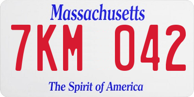 MA license plate 7KM042