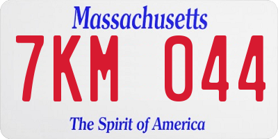 MA license plate 7KM044
