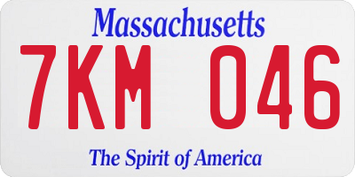 MA license plate 7KM046