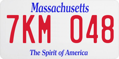 MA license plate 7KM048
