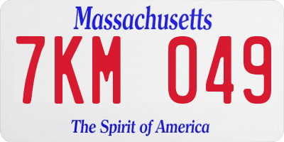 MA license plate 7KM049