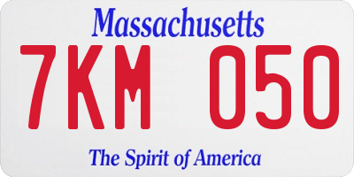 MA license plate 7KM050