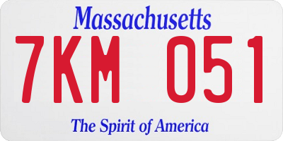 MA license plate 7KM051