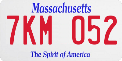 MA license plate 7KM052