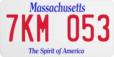 MA license plate 7KM053