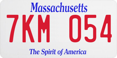 MA license plate 7KM054
