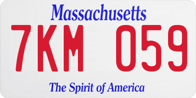 MA license plate 7KM059