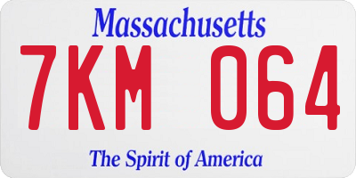 MA license plate 7KM064