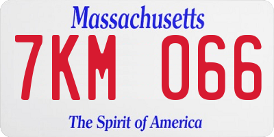 MA license plate 7KM066