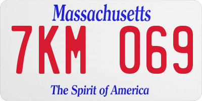 MA license plate 7KM069