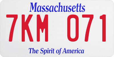 MA license plate 7KM071