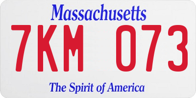 MA license plate 7KM073