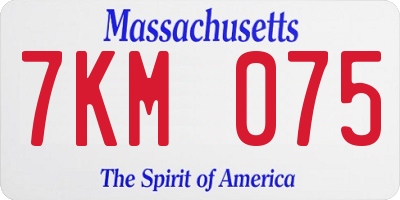 MA license plate 7KM075