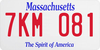 MA license plate 7KM081