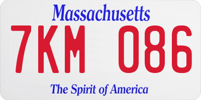 MA license plate 7KM086