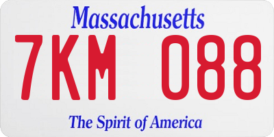 MA license plate 7KM088