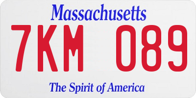 MA license plate 7KM089