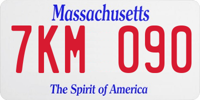 MA license plate 7KM090