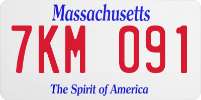 MA license plate 7KM091