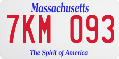 MA license plate 7KM093