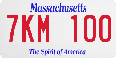 MA license plate 7KM100