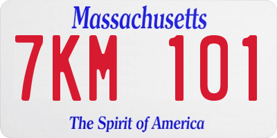MA license plate 7KM101