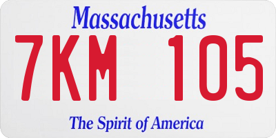 MA license plate 7KM105