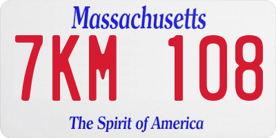 MA license plate 7KM108