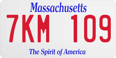 MA license plate 7KM109