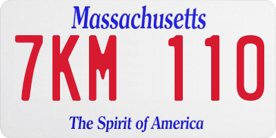 MA license plate 7KM110
