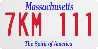 MA license plate 7KM111