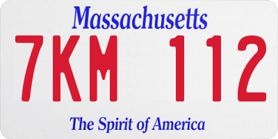 MA license plate 7KM112