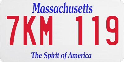 MA license plate 7KM119