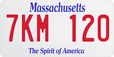 MA license plate 7KM120