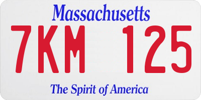 MA license plate 7KM125