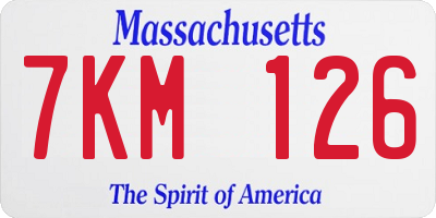 MA license plate 7KM126