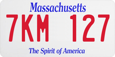 MA license plate 7KM127