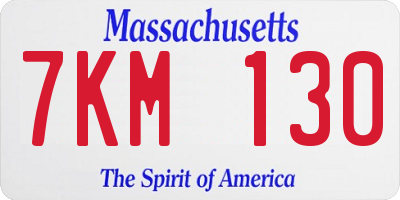 MA license plate 7KM130